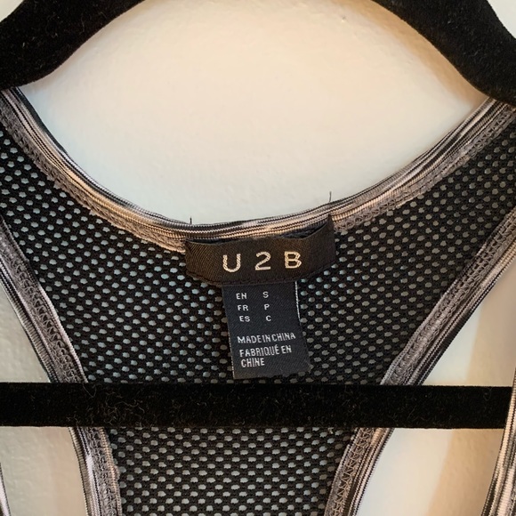 Grey speckled work out tank top mesh back - Picture 4 of 4